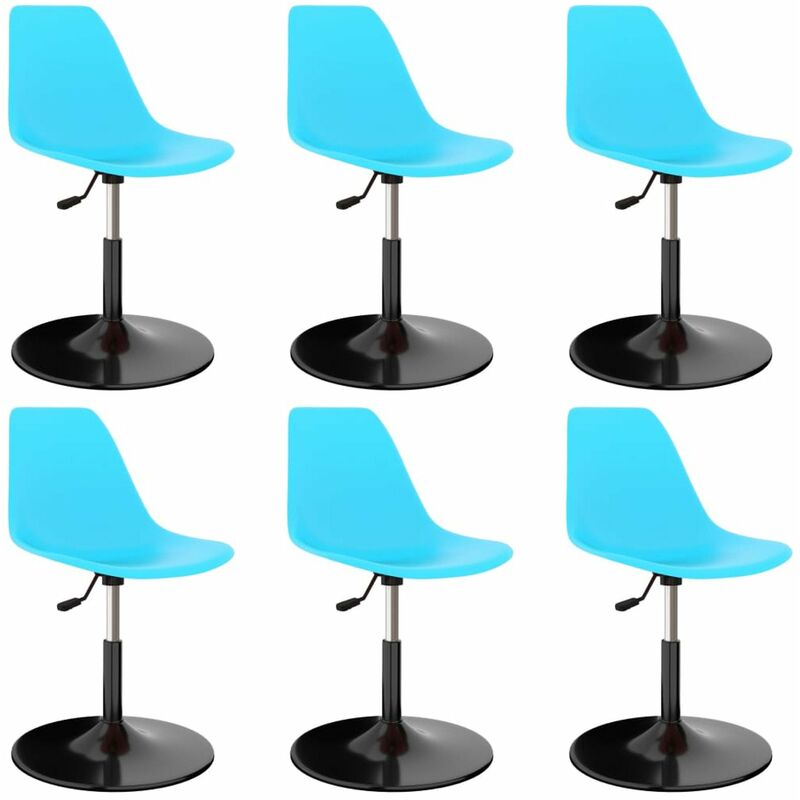 

Sillas de comedor giratorias 6 unidades PP azul