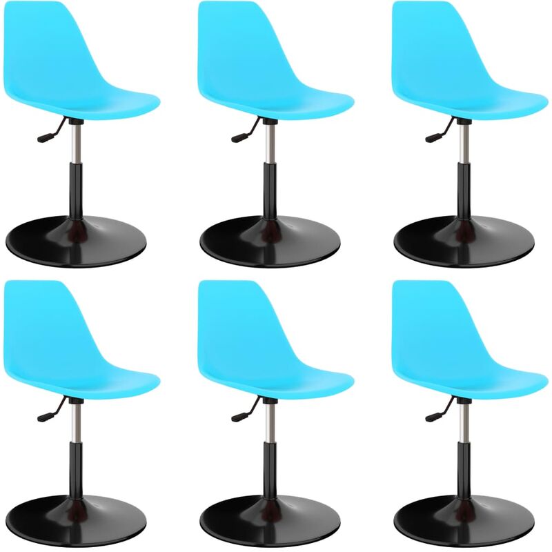 

Sillas de comedor giratorias 6 unidades PP azul