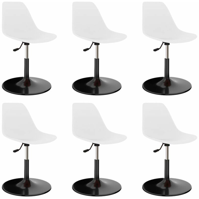 

Sillas de comedor giratorias 6 unidades PP blanco
