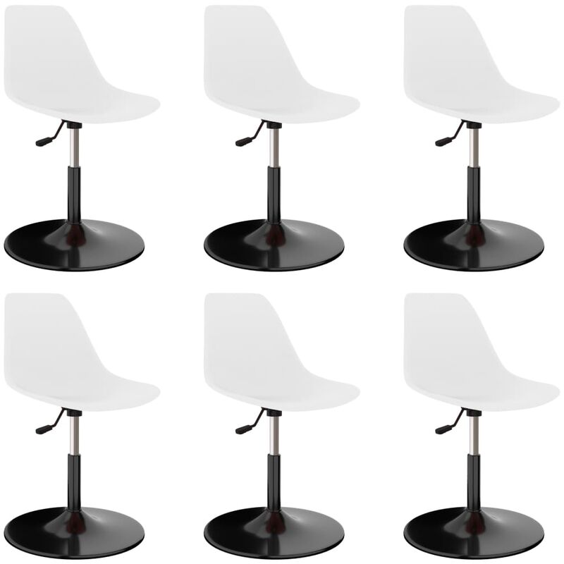 

Sillas de comedor giratorias 6 unidades PP blanco - Blanco