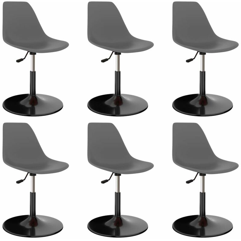 

Happyshopping - Sillas de comedor giratorias 6 unidades PP gris claro