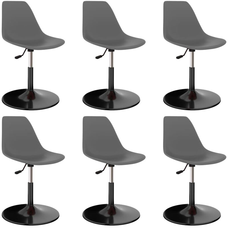 

Sillas de comedor giratorias 6 unidades PP gris claro