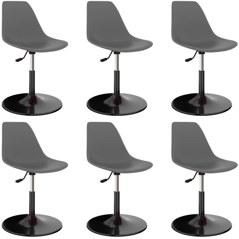 

Sillas de comedor giratorias 6 unidades PP gris claro - Gris