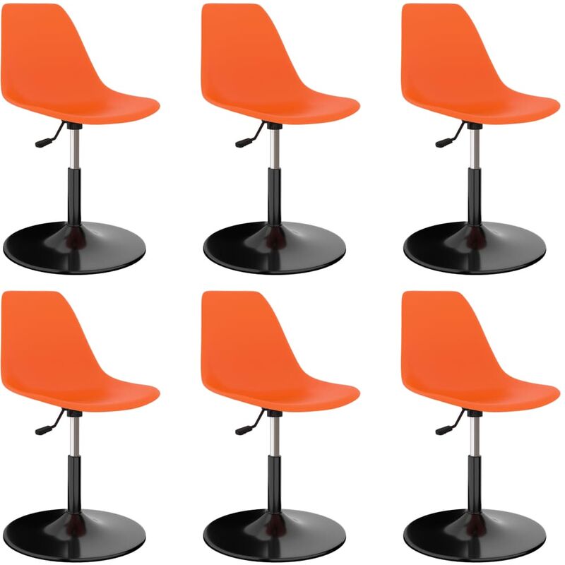 

Sillas de comedor giratorias 6 unidades PP naranja