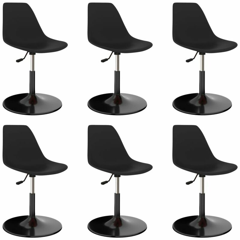 

Happyshopping - Sillas de comedor giratorias 6 unidades PP negras