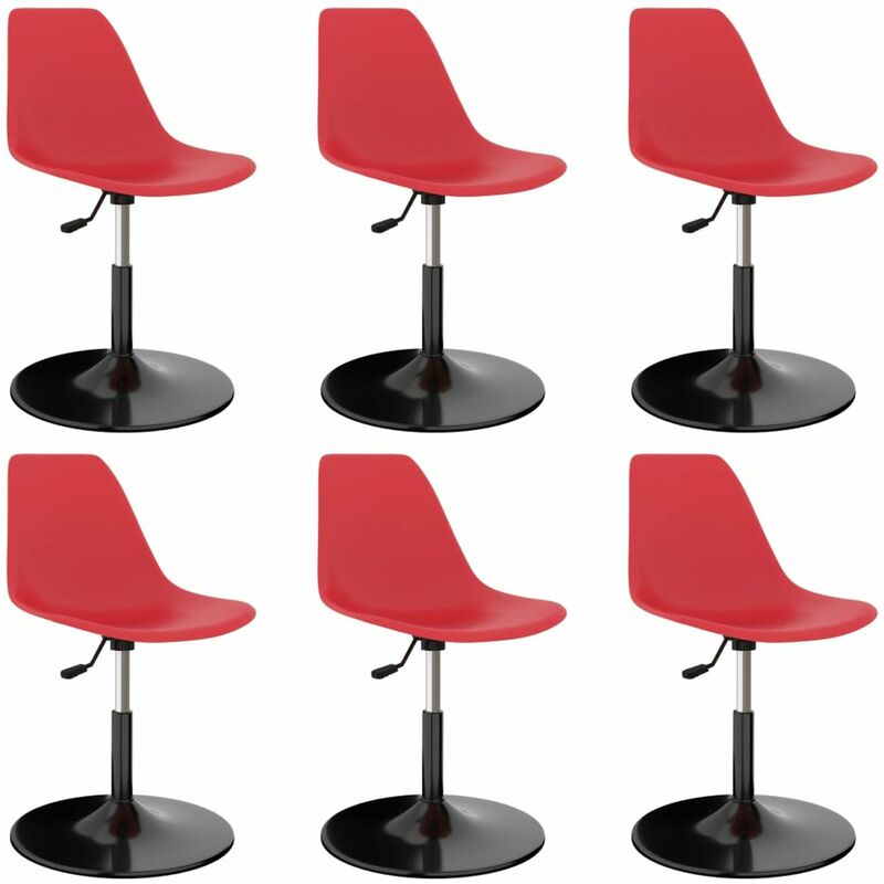 

Sillas de comedor giratorias 6 unidades PP rojo