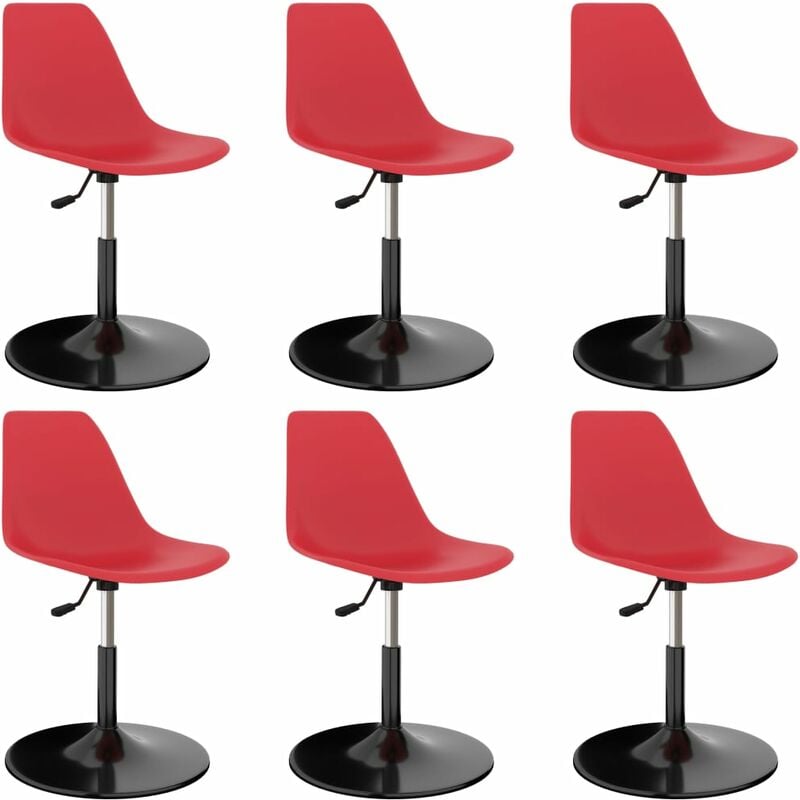 

Sillas de comedor giratorias 6 unidades PP rojo