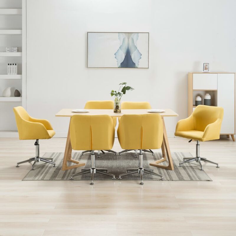 

Sillas de comedor giratorias 6 unidades tela amarillo