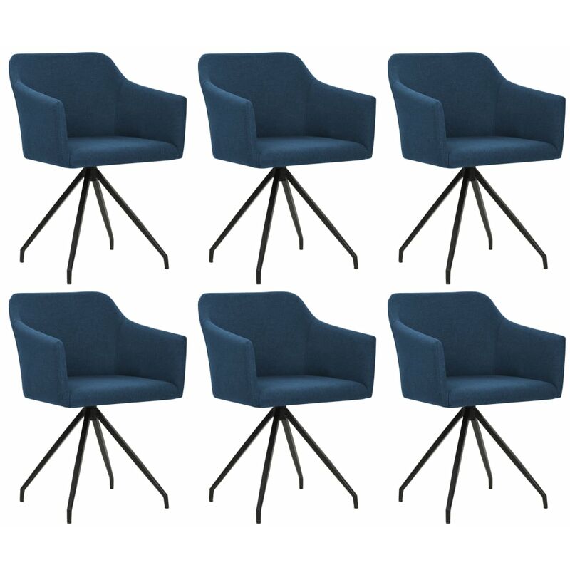 

Sillas de comedor giratorias 6 unidades tela azul