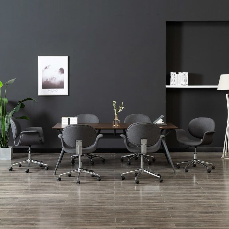

Sillas de comedor giratorias 6 unidades tela gris