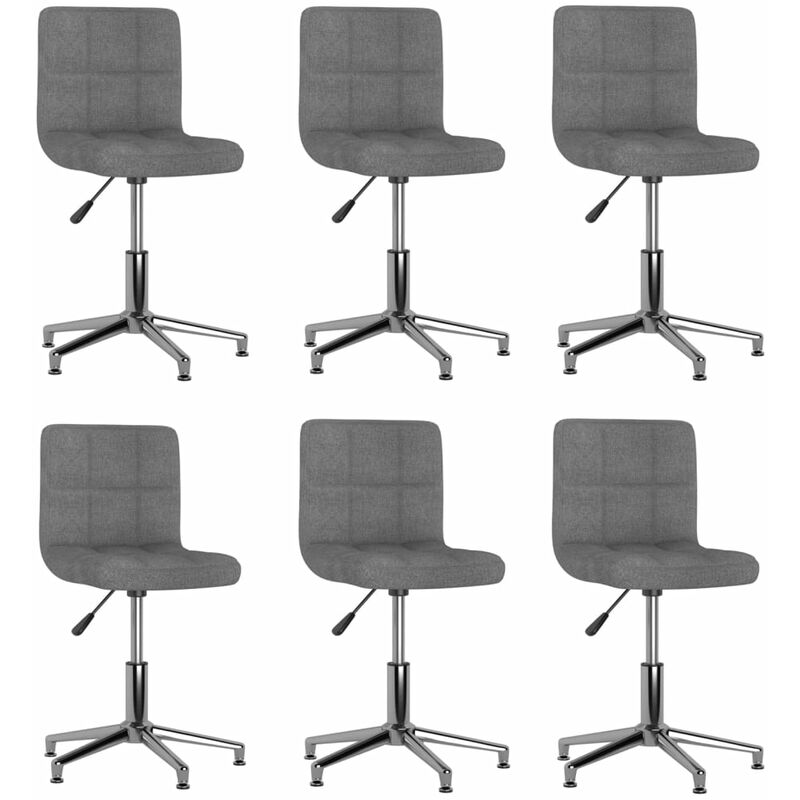 

Sillas de comedor giratorias 6 unidades tela gris claro