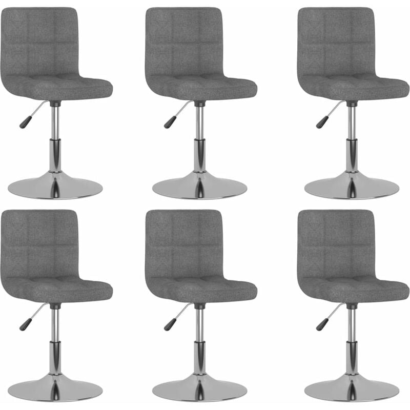 

Sillas de comedor giratorias 6 unidades tela gris claro