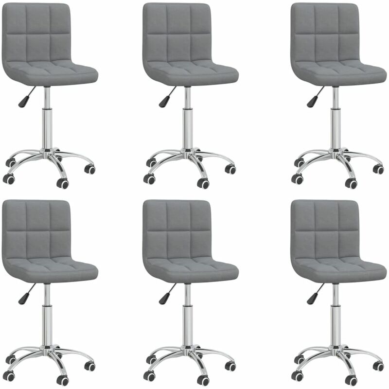 

Sillas de comedor giratorias 6 unidades tela gris claro