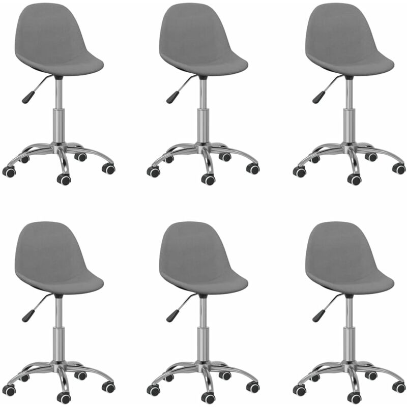 

Sillas de comedor giratorias 6 unidades tela gris claro