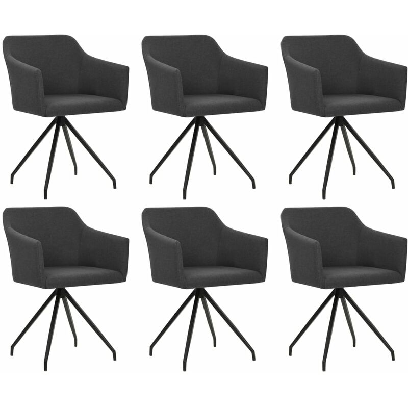 

Youthup - Sillas de comedor giratorias 6 unidades tela gris oscura - Gris