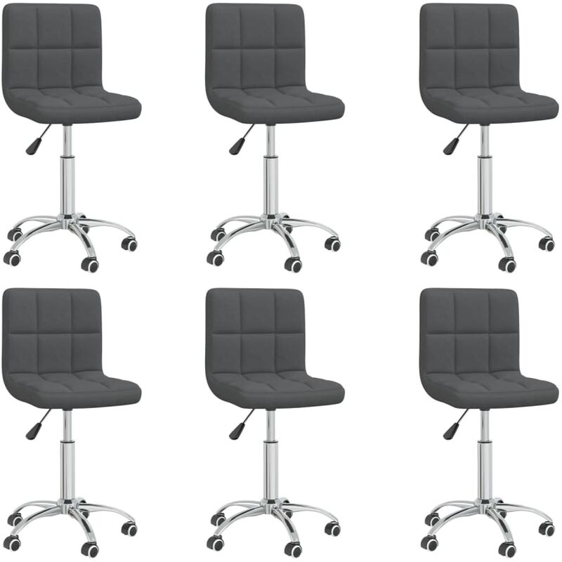 

Sillas de comedor giratorias 6 unidades tela gris oscuro