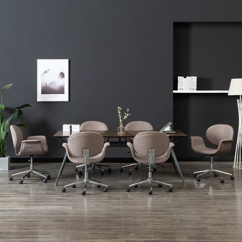 

Sillas de comedor giratorias 6 unidades tela gris taupe