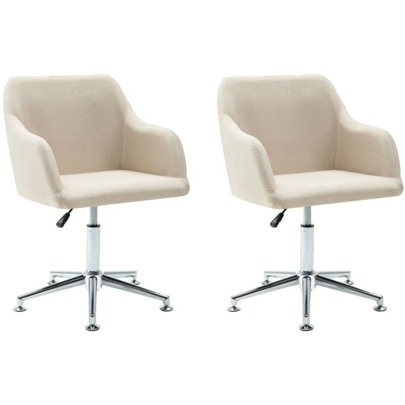 

vidaXL Silla de Comedor Giratoria Tela 2 Unidades Crema - Crema