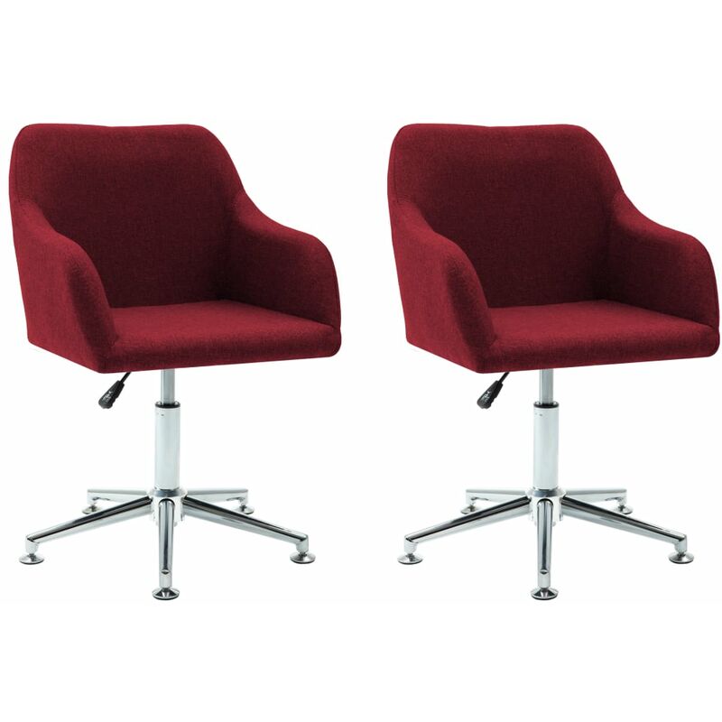 

vidaXL Silla de Comedor Giratoria Tela 2 Unidades Vino Tinto - Rojo