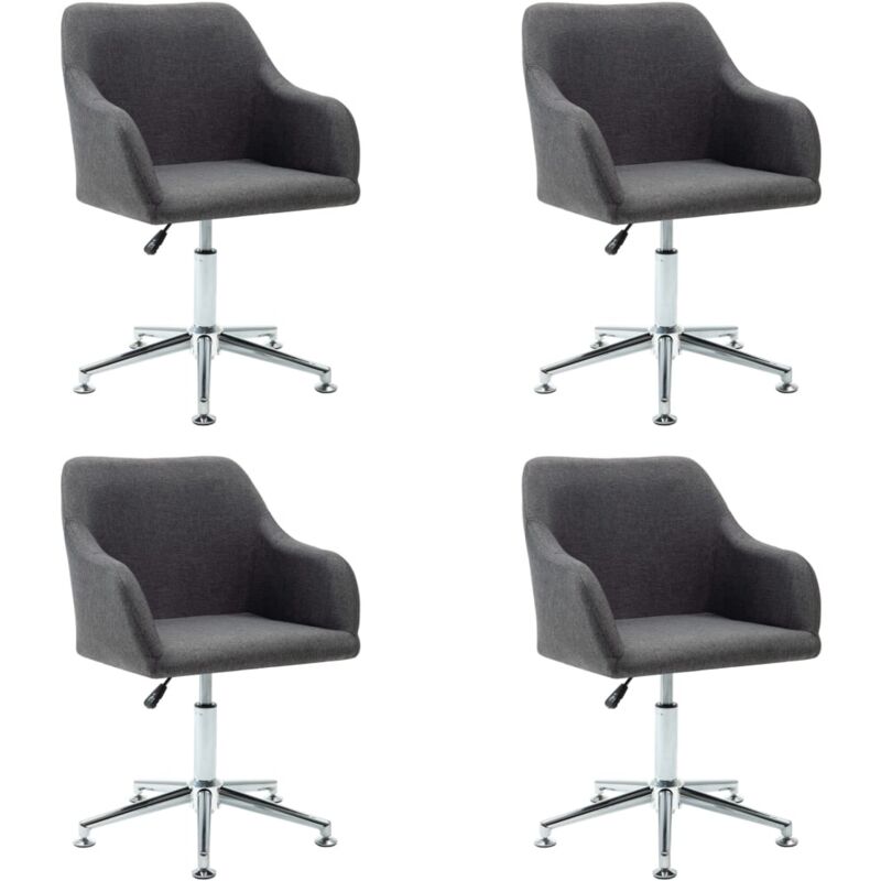 

Silla de Comedor Giratoria Tela 4 Unidades Gris Oscuro - Gris - Vidaxl
