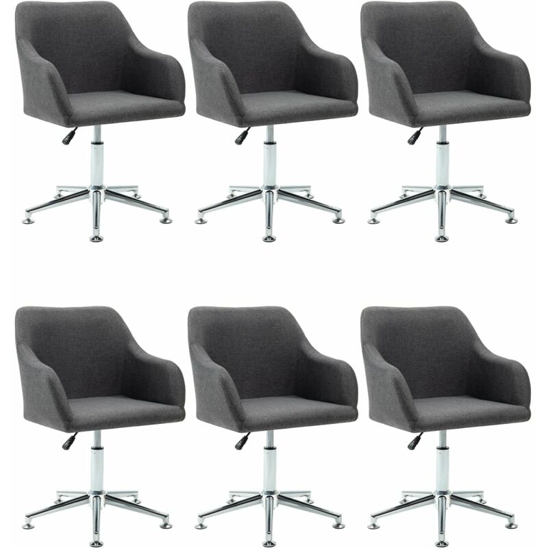 

Silla de Comedor Giratoria Tela 6 Unidades Gris Oscuro - Gris - Vidaxl