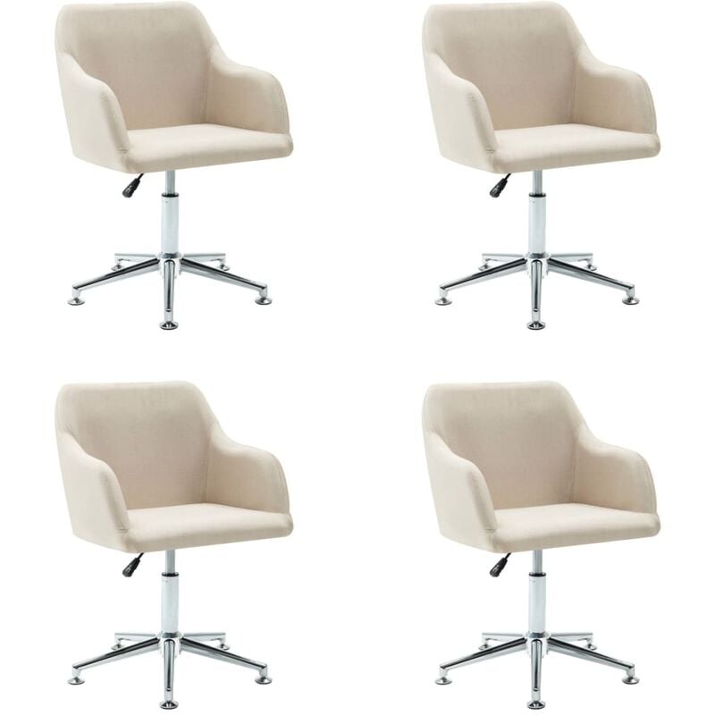 

Silla de Comedor Giratoria Tela 4 Unidades Crema - Crema - Vidaxl