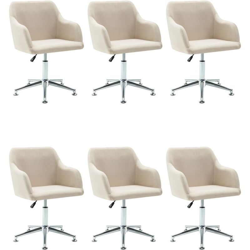 

Silla de Comedor Giratoria Tela 6 Unidades Crema - Crema - Vidaxl