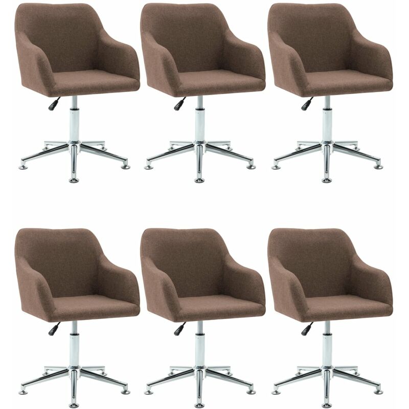 

Silla de Comedor Giratoria Tela 6 Unidades Marrón - Marrón - Vidaxl