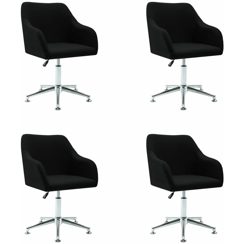 

vidaXL Silla de Comedor Giratoria Tela 4 Unidades Negro - Negro