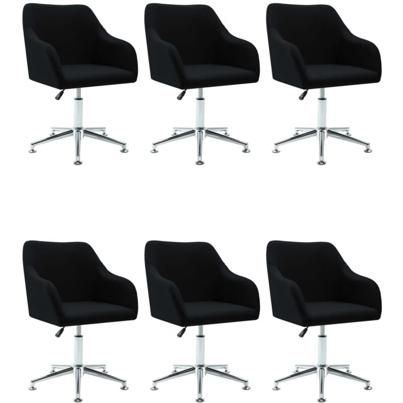 

Silla de Comedor Giratoria Tela 6 Unidades Negro - Negro - Vidaxl