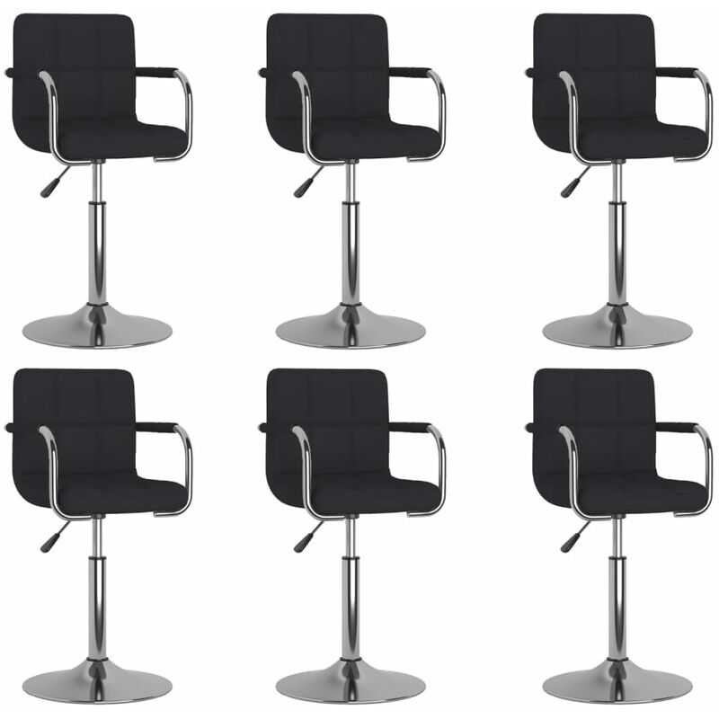 

Sillas de comedor giratorias 6 unidades tela negro