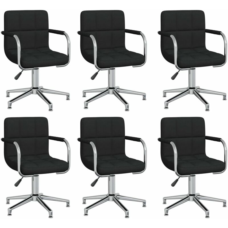 

Sillas de comedor giratorias 6 unidades tela negro
