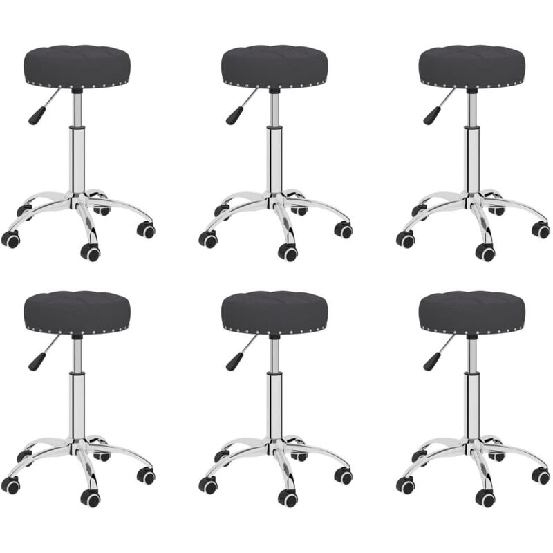 

Sillas de comedor giratorias 6 unidades tela negro