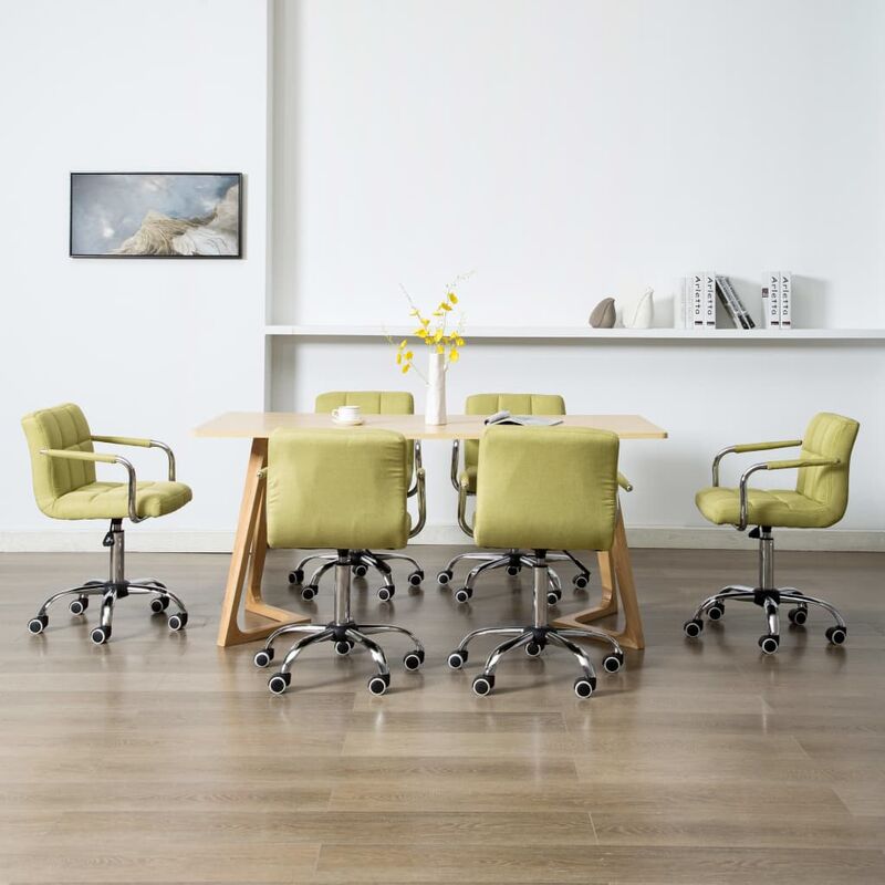 

Sillas de comedor giratorias 6 unidades tela verde