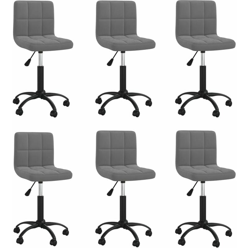 

Sillas de comedor giratorias 6 unidades terciopelo gris oscuro