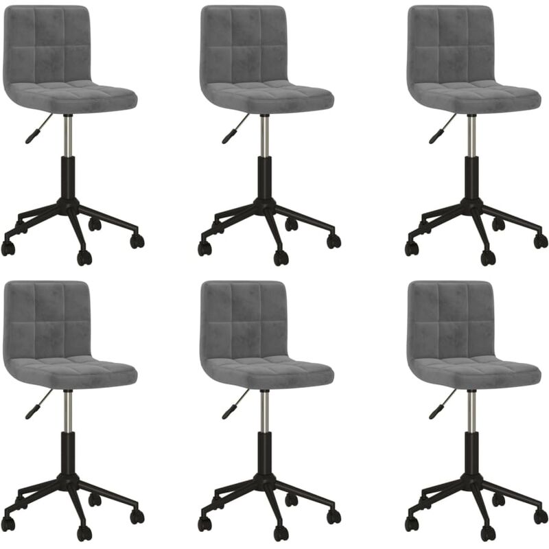 

Sillas de comedor giratorias 6 unidades terciopelo gris oscuro