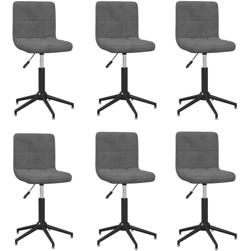 

Sillas de comedor giratorias 6 unidades terciopelo gris oscuro