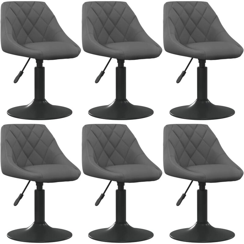 

Sillas de comedor giratorias 6 unidades terciopelo gris oscuro