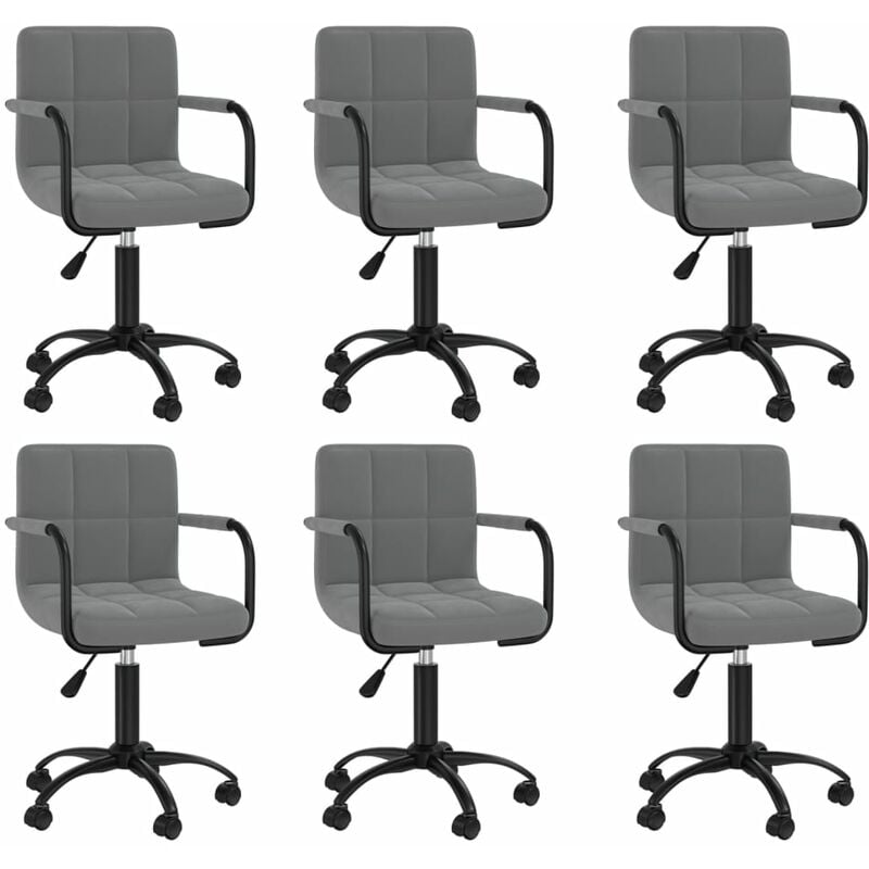 

Sillas de comedor giratorias 6 unidades terciopelo gris oscuro