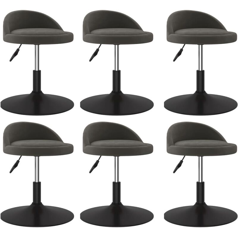 

Sillas de comedor giratorias 6 unidades terciopelo gris oscuro