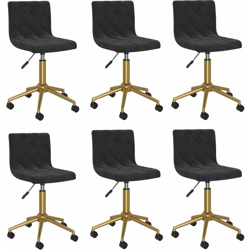 

Sillas de comedor giratorias 6 unidades terciopelo negro