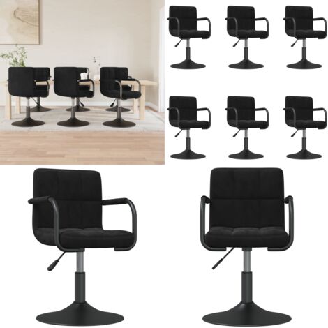 Sillas de comedor giratorias 6 unidades terciopelo negro - Sillas de comedor - Sillas de comedor giratorias