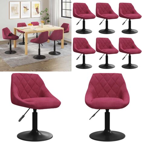 Sillas de comedor giratorias 6 unidades terciopelo rojo tinto - Sillas de comedor - Sillas de comedor giratorias