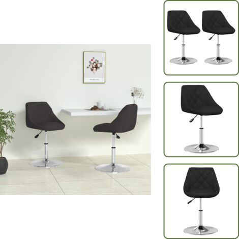 Sillas de comedor giratorias - vidaXL Sillas de comedor 2 unidades cuero sintético negro - Sillas de comedor cuero sintético