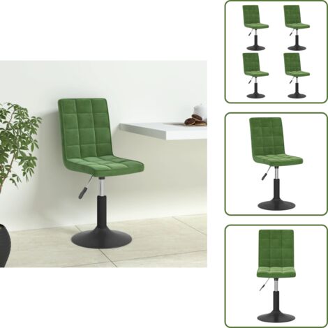 Sillas de comedor giratorias - vidaXL Sillas de comedor giratorias 4 unidades terciopelo verde oscuro - Sillas de comedor terciopelo