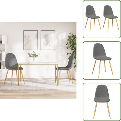 Sillas de comedor gris claro - vidaXL Sillas de comedor 2 unidades terciopelo gris claro -
