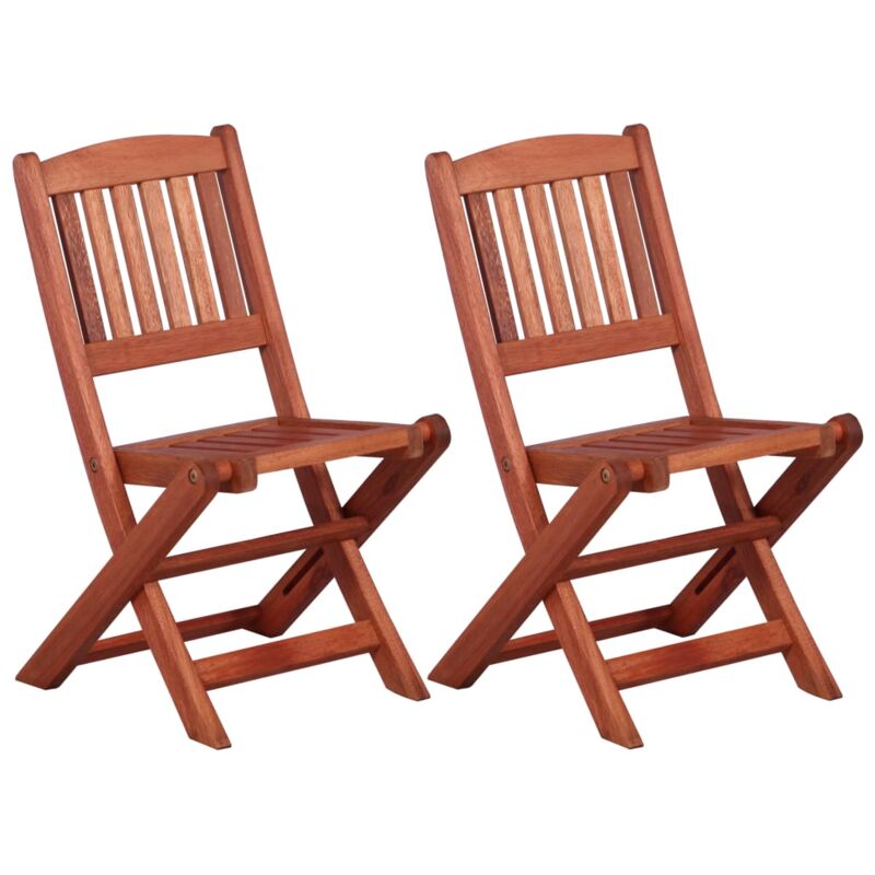 

vidaXL Sillas de comedor infantiles madera maciza de eucalipto 2 uds - Marrón
