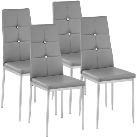 TECTAKE Sillas de comedor Julien 4 unidades - sillas para salón de diseño, sillas de comedor elegantes con respaldo acolchado, asientos de comedor para casa