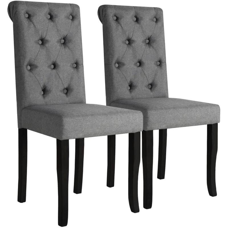 

vidaXL Sillas de Comedor de Tela 2 Unidades Gris Oscuro - Gris