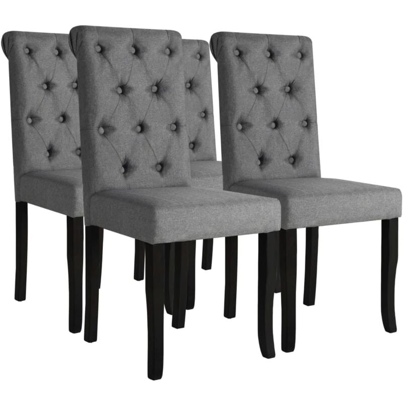 

vidaXL Sillas de Comedor de Tela 4 Unidades Gris Oscuro - Gris